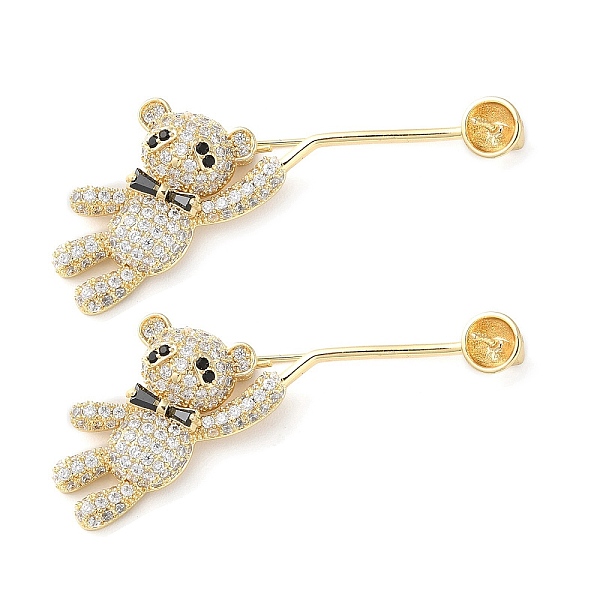 PandaHall Brass Micro Pave Cubic Zirconia Brooch Base Settings, Kilt Pins Findings, Bear, for Half Drilled Beads, Real 18K Gold Plated..., Clear
PandaHall Brass Micro Pave Cubic Zirconia Brooch Base Settings, Kilt Pins Findings, Bear, for Half Drilled Beads, Real 18K Gold Plated..., Clear