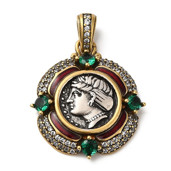 PandaHall Brass with Cubic Zirconia & Enamel Pendants, Long-Lasting Plated, Cadmium Free & Lead Free, Flat Round with Women Charm, Antique..., White
PandaHall Brass with Cubic Zirconia & Enamel Pendants, Long-Lasting Plated, Cadmium Free & Lead Free, Flat Round with Women Charm, Antique..., White