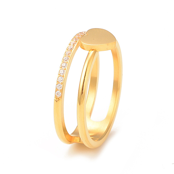 PandaHall Crystal Rhinestone Heart Finger Ring, Ion Plating(IP) 304 Stainless Steel Jewelry for Women, Real 14K Gold Plated, Inner Diameter...
PandaHall Crystal Rhinestone Heart Finger Ring, Ion Plating(IP) 304 Stainless Steel Jewelry for Women, Real 14K Gold Plated, Inner Diameter...
