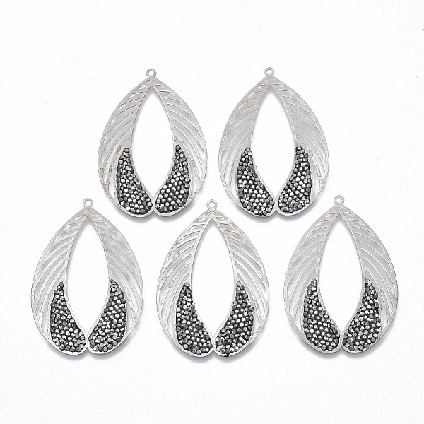 PandaHall Brass Rhinestone Big Pendants, Teardrop, Jet Hematite, Platinum, 52.5x35x2mm, Hole: 1.6mm Brass+Rhinestone Teardrop
PandaHall Brass Rhinestone Big Pendants, Teardrop, Jet Hematite, Platinum, 52.5x35x2mm, Hole: 1.6mm Brass+Rhinestone Teardrop