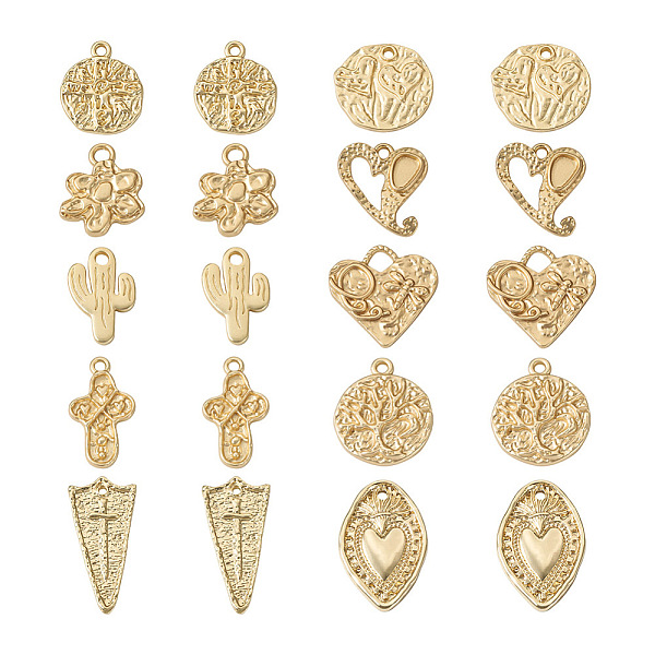 PandaHall Spritewelry 20Pcs 10 Style Alloy Pendants, Matte Style, Mixed Shapes, Real 14K Gold Plated, Mixed Color, 18~29.5x12~20x2mm, Hole...
PandaHall Spritewelry 20Pcs 10 Style Alloy Pendants, Matte Style, Mixed Shapes, Real 14K Gold Plated, Mixed Color, 18~29.5x12~20x2mm, Hole...