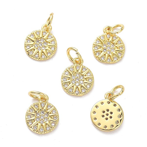 PandaHall Brass Micro Pave Clear Cubic Zirconia Charms, with Jump Ring, Long-Lasting Plated, Flat Round with Sun, Real 18K Gold Plated...
PandaHall Brass Micro Pave Clear Cubic Zirconia Charms, with Jump Ring, Long-Lasting Plated, Flat Round with Sun, Real 18K Gold Plated...