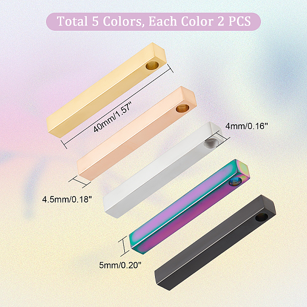 PandaHall DICOSMETIC 10Pcs 5 Colors Bar Charms Stainless Steel Stamping Blank Tag Pendant Black/Gold/Rose Gold/Rainbow Color Rectangle Tag...
PandaHall DICOSMETIC 10Pcs 5 Colors Bar Charms Stainless Steel Stamping Blank Tag Pendant Black/Gold/Rose Gold/Rainbow Color Rectangle Tag...
