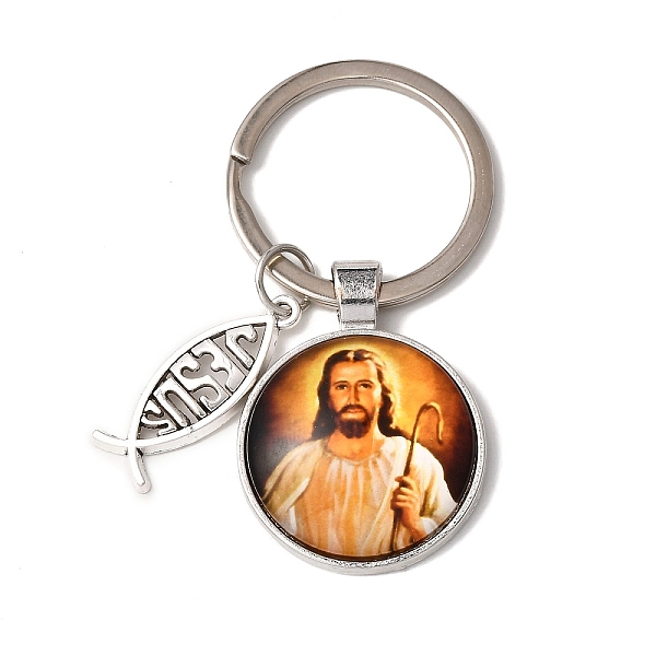 PandaHall I Love Jesus Symbol Glass Pendant Keychain with Alloy Jesus Fish Charm, with Iron Findings, Half Round, Moccasin, 6.2cm Glass Half..., Orange
PandaHall I Love Jesus Symbol Glass Pendant Keychain with Alloy Jesus Fish Charm, with Iron Findings, Half Round, Moccasin, 6.2cm Glass Half..., Orange