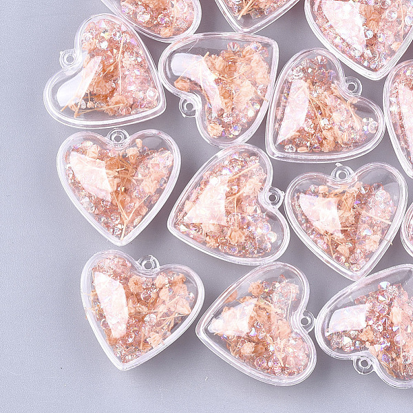 PandaHall Plastic Pendants, with Dried Flower & Rhinestone, Heart, Light Salmon, 29x30x18mm, Hole: 1.8mm Plastic Heart Red
PandaHall Plastic Pendants, with Dried Flower & Rhinestone, Heart, Light Salmon, 29x30x18mm, Hole: 1.8mm Plastic Heart Red