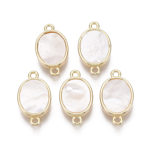PandaHall Brass Links, with Freshwater Shell, Nickel Free, Oval, Real 18k Gold Plated, Seashell Color, 17x9.5x3mm, Hole: 1.2mm Brass+Shell...
PandaHall Brass Links, with Freshwater Shell, Nickel Free, Oval, Real 18k Gold Plated, Seashell Color, 17x9.5x3mm, Hole: 1.2mm Brass+Shell...