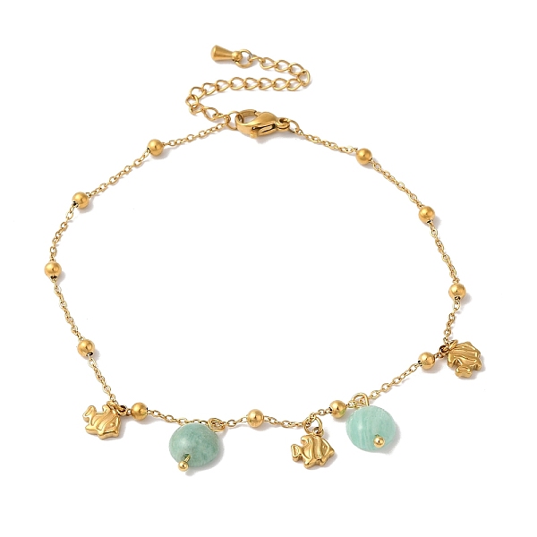 PandaHall Summer Beach Nuggets Natural Amazonite & Ion Plating(IP) 304 Stainless Steel Charm Anklets for Women, Golden, Fish, 8-7/8 inch...
PandaHall Summer Beach Nuggets Natural Amazonite & Ion Plating(IP) 304 Stainless Steel Charm Anklets for Women, Golden, Fish, 8-7/8 inch...