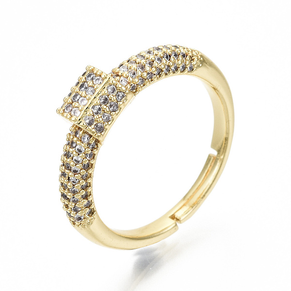 PandaHall Adjustable Brass Micro Pave Clear Cubic Zirconia Finger Rings, Cadmium Free & Nickel Free & Lead Free, Hexagonal Prisms, Real 16K...
PandaHall Adjustable Brass Micro Pave Clear Cubic Zirconia Finger Rings, Cadmium Free & Nickel Free & Lead Free, Hexagonal Prisms, Real 16K...
