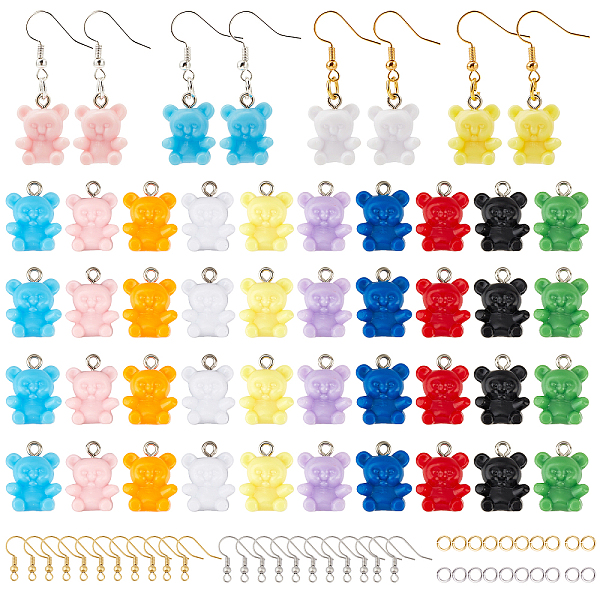 PandaHall DIY Resin Dangle Earring Making Kits, Including 80Pcs 10 Colors Bear Resin Pendants, Brass Earring Hooks & Jump Rings, Mixed..., Multicolor
PandaHall DIY Resin Dangle Earring Making Kits, Including 80Pcs 10 Colors Bear Resin Pendants, Brass Earring Hooks & Jump Rings, Mixed..., Multicolor