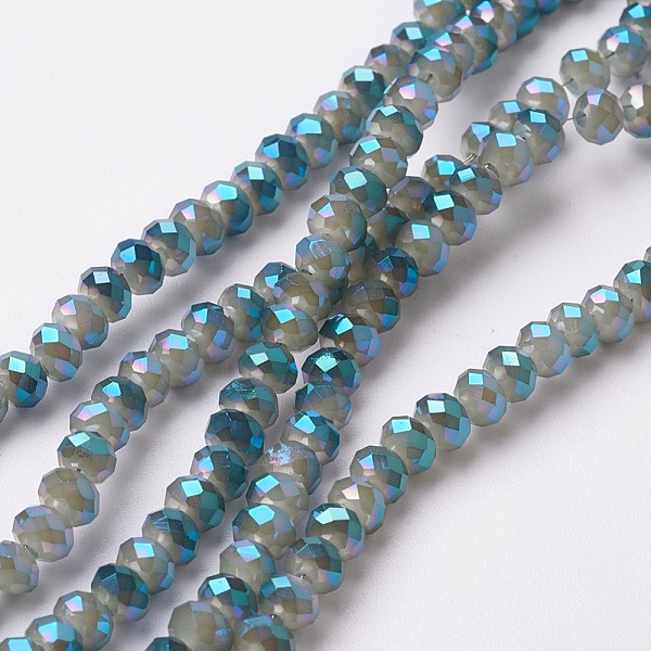 PandaHall Electroplate Glass Beads Strands, Full Rainbow Plated, Faceted, Rondelle, Gray, 4~4.5x3mm, Hole: 0.5mm, about 130~135pcs/strand...
PandaHall Electroplate Glass Beads Strands, Full Rainbow Plated, Faceted, Rondelle, Gray, 4~4.5x3mm, Hole: 0.5mm, about 130~135pcs/strand...