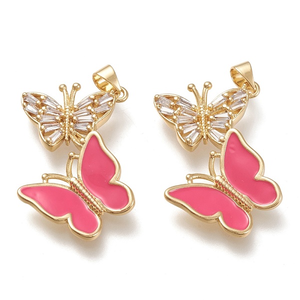 PandaHall Brass Micro Pave Cubic Zirconia Pendants, with Enamel, Real 18K Gold Plated, Double Butterfly, Mixed Color, 29x30x3mm, Hole..., Multicolor
PandaHall Brass Micro Pave Cubic Zirconia Pendants, with Enamel, Real 18K Gold Plated, Double Butterfly, Mixed Color, 29x30x3mm, Hole..., Multicolor