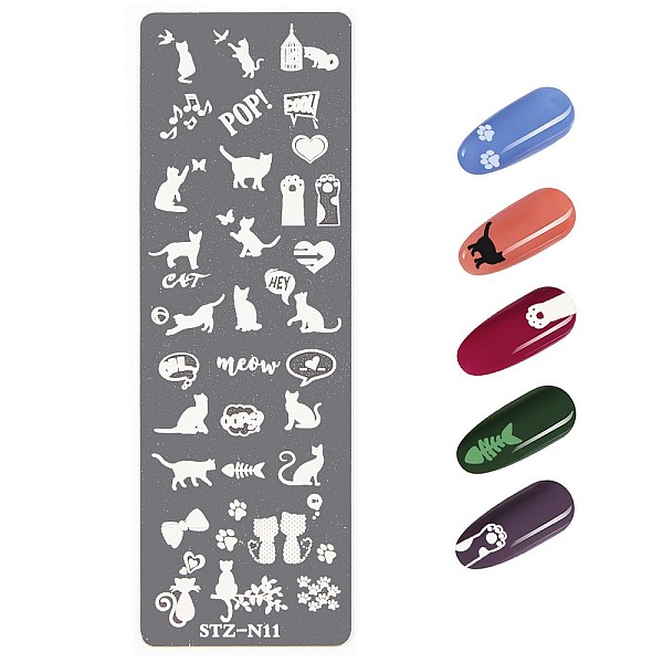 PandaHall Stainless Steel Kitten Theme Nail Art Stamping Plates, Nail Image Templates, Rectangle with Cat Pattern, Stainless Steel Color...
PandaHall Stainless Steel Kitten Theme Nail Art Stamping Plates, Nail Image Templates, Rectangle with Cat Pattern, Stainless Steel Color...