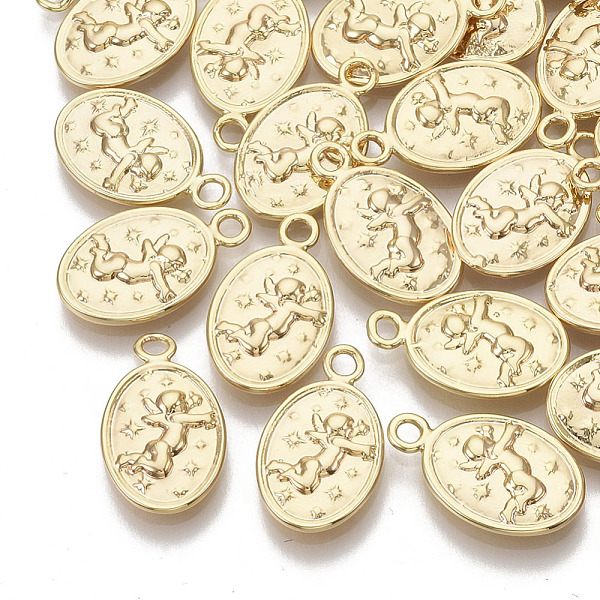 PandaHall Brass Pendants, Nickel Free, Oval with Cupid/Cherub, For Valentine's Day, Real 18K Gold Plated, 17x10x2mm, Hole: 1.8mm Brass Oval
PandaHall Brass Pendants, Nickel Free, Oval with Cupid/Cherub, For Valentine's Day, Real 18K Gold Plated, 17x10x2mm, Hole: 1.8mm Brass Oval