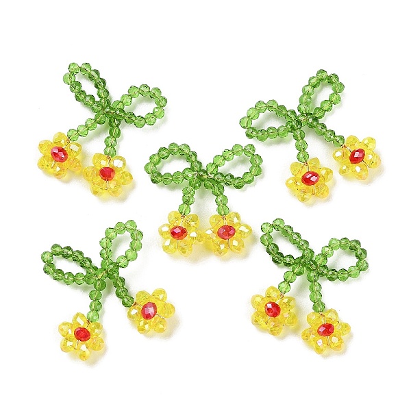 PandaHall Glass Beaded Pendants, with Copper Wire, Bowknot with Flower Charms, Yellow, 25~27x25~28x5~5.5mm, Hole: 5.5x7.5mm Glass Bowknot...
PandaHall Glass Beaded Pendants, with Copper Wire, Bowknot with Flower Charms, Yellow, 25~27x25~28x5~5.5mm, Hole: 5.5x7.5mm Glass Bowknot...