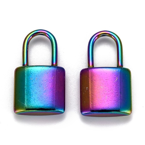 PandaHall Ion Plating(IP) 304 Stainless Steel Pendants, Padlock, Rainbow Color, 25.5x14.5x5mm, Hole: 6.5x10mm 304 Stainless Steel Lock
PandaHall Ion Plating(IP) 304 Stainless Steel Pendants, Padlock, Rainbow Color, 25.5x14.5x5mm, Hole: 6.5x10mm 304 Stainless Steel Lock