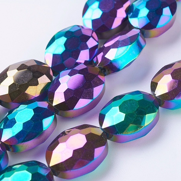 PandaHall Electroplate Glass Beads Strands, Full Plated, FAceted Oval, Multi-color Plated, 16x12x7mm, Hole: 1mm, about 50pcs/strand, 25.1...
PandaHall Electroplate Glass Beads Strands, Full Plated, FAceted Oval, Multi-color Plated, 16x12x7mm, Hole: 1mm, about 50pcs/strand, 25.1...