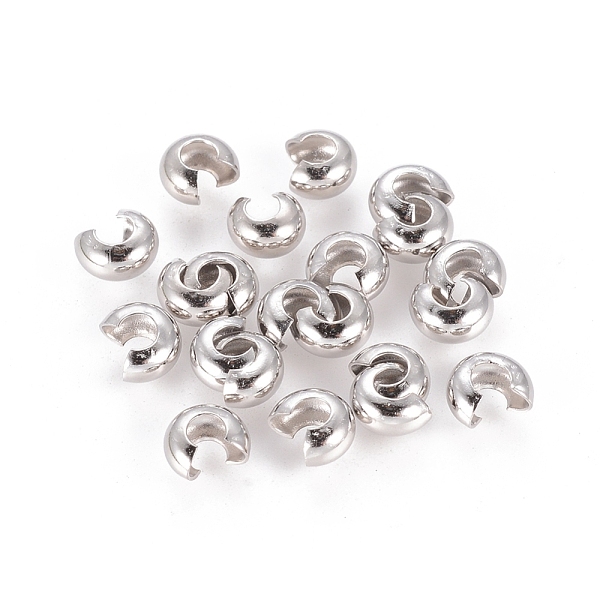 PandaHall Brass Crimp Beads Covers, Nickel Free, Platinum Color, Size: About 4mm In Diameter, Hole: 1.5~1.8mm Brass
PandaHall Brass Crimp Beads Covers, Nickel Free, Platinum Color, Size: About 4mm In Diameter, Hole: 1.5~1.8mm Brass