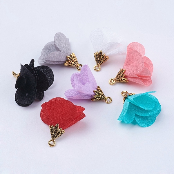 PandaHall Cloth Flower Pendants, with Alloy Findings, Golden, Mixed Color, 25x24mm, Hole: 1.5mm Cloth Flower Multicolor
PandaHall Cloth Flower Pendants, with Alloy Findings, Golden, Mixed Color, 25x24mm, Hole: 1.5mm Cloth Flower Multicolor