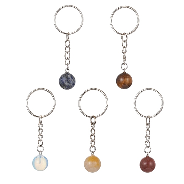 PandaHall Natural & Synthetic Gemstone Round Keychain, with Iron Keychain Ring, 7cm Mixed Stone Round
PandaHall Natural & Synthetic Gemstone Round Keychain, with Iron Keychain Ring, 7cm Mixed Stone Round