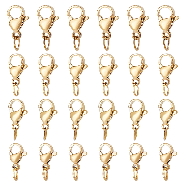 PandaHall Unicraftale 40Pcs 4 Styles 304 Stainless Steel Lobster Claw Clasps, with Open Jump Ring, Golden, 9~12x5.5~7x3.5mm, Hole: 3mm, Open...
PandaHall Unicraftale 40Pcs 4 Styles 304 Stainless Steel Lobster Claw Clasps, with Open Jump Ring, Golden, 9~12x5.5~7x3.5mm, Hole: 3mm, Open...