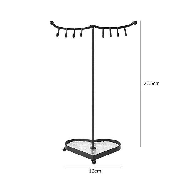 PandaHall Acrylic Tray & Iron Necklace Display Stands, Necklace Storage, Heart, Black, 12x27.5cm Iron
PandaHall Acrylic Tray & Iron Necklace Display Stands, Necklace Storage, Heart, Black, 12x27.5cm Iron
