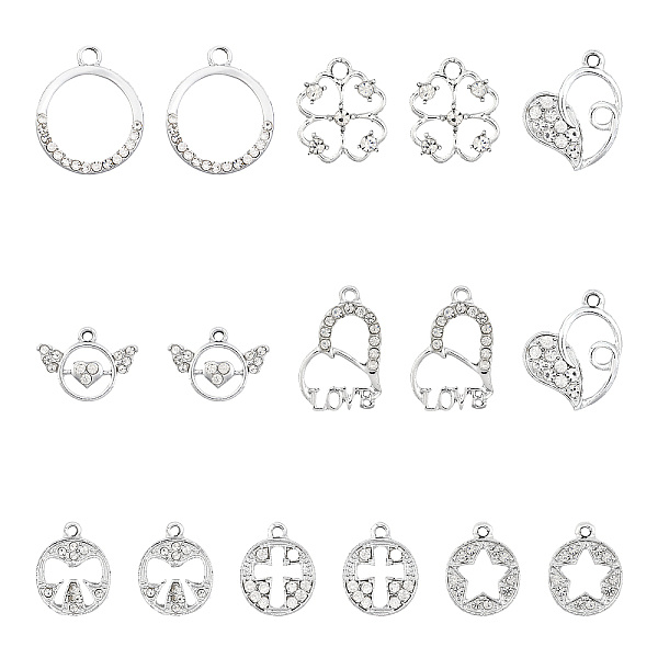 PandaHall CHGCRAFT 32Pcs 8Styles Rhinestone Charm Pendant Valentine's Day Alloy Pendants Heart Flat Round Clover Ring for Bracelets Earrings...
PandaHall CHGCRAFT 32Pcs 8Styles Rhinestone Charm Pendant Valentine's Day Alloy Pendants Heart Flat Round Clover Ring for Bracelets Earrings...