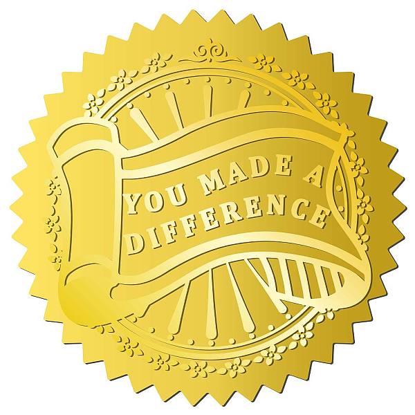 PandaHall 34 Sheets Self Adhesive Gold Foil Embossed Stickers, Round Dot YOU MADE A DIFFERENCE Medal Decorative Decals for Envelope Card...
PandaHall 34 Sheets Self Adhesive Gold Foil Embossed Stickers, Round Dot YOU MADE A DIFFERENCE Medal Decorative Decals for Envelope Card...