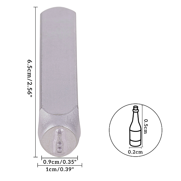 PandaHall BENECREAT 6mm 1/4" Metal Design Stamps(Bottle) Matte Hard Carbon Steel Punch Stamping Tool for Jewelry Leather Wood Crafting Iron
PandaHall BENECREAT 6mm 1/4" Metal Design Stamps(Bottle) Matte Hard Carbon Steel Punch Stamping Tool for Jewelry Leather Wood Crafting Iron