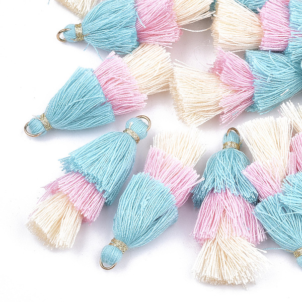 PandaHall Polycotton(Polyester Cotton) Tassel Pendant Decorations, with Iron Findings, Golden, Colorful, 39~40x19~26x6~7mm, Hole: 4mm...
PandaHall Polycotton(Polyester Cotton) Tassel Pendant Decorations, with Iron Findings, Golden, Colorful, 39~40x19~26x6~7mm, Hole: 4mm...