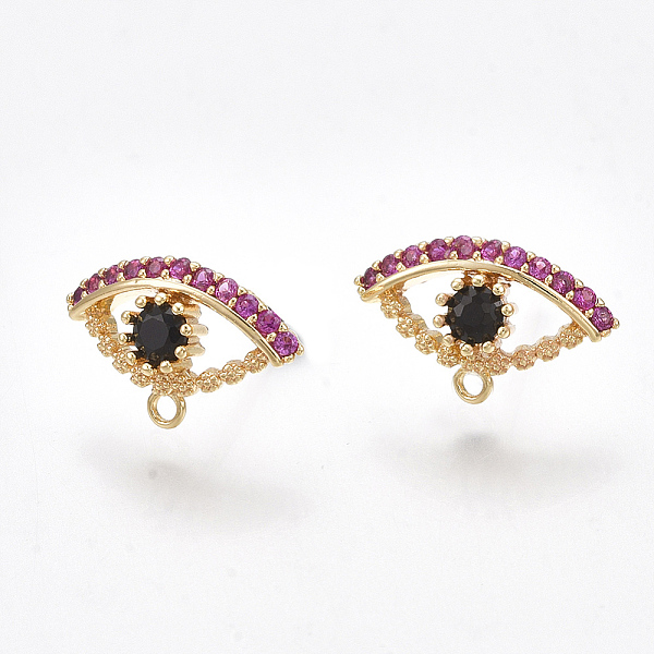 PandaHall Brass Cubic Zirconia Stud Earring Findings, with Loop, Eye, Colorful, Nickel Free, Real 18K Gold Plated, 8.5x13.5mm, Hole: 1.2mm...
PandaHall Brass Cubic Zirconia Stud Earring Findings, with Loop, Eye, Colorful, Nickel Free, Real 18K Gold Plated, 8.5x13.5mm, Hole: 1.2mm...