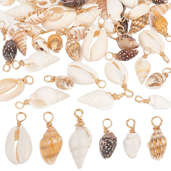 PandaHall 60Pcs 6 Styles Natural Mixed Shell Pendants, Shell Shape Charms, with Light Gold Tone Brass Loops, Mixed Color, 16~27x4~13x4~9mm..., Multicolor
PandaHall 60Pcs 6 Styles Natural Mixed Shell Pendants, Shell Shape Charms, with Light Gold Tone Brass Loops, Mixed Color, 16~27x4~13x4~9mm..., Multicolor