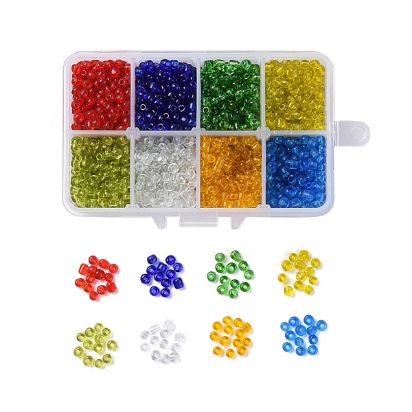 PandaHall Glass Seed Beads, Transparent, Round Hole, Round, Mixed Color, 4mm, Hole: 1.5mm, 8colors, 24g/color, 192g/box Glass Multicolor
PandaHall Glass Seed Beads, Transparent, Round Hole, Round, Mixed Color, 4mm, Hole: 1.5mm, 8colors, 24g/color, 192g/box Glass Multicolor