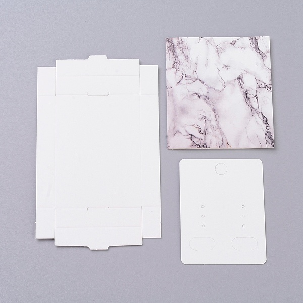 PandaHall Kraft Paper Boxes and Earring Jewelry Display Cards, Packaging Boxes, with Marble Texture Pattern, White, Folded Box Size...
PandaHall Kraft Paper Boxes and Earring Jewelry Display Cards, Packaging Boxes, with Marble Texture Pattern, White, Folded Box Size...