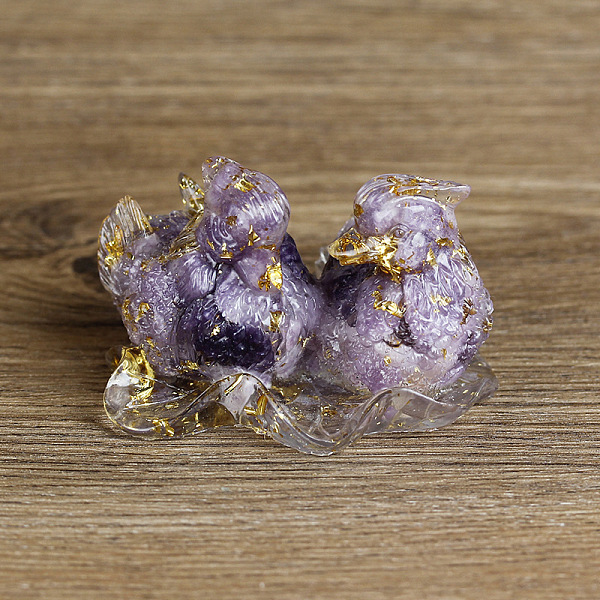 PandaHall Resin Mandarin Duck Display Decoration, with Gold Foil & Natural Lepidolite Chips inside Statues for Home Office Decorations...
PandaHall Resin Mandarin Duck Display Decoration, with Gold Foil & Natural Lepidolite Chips inside Statues for Home Office Decorations...