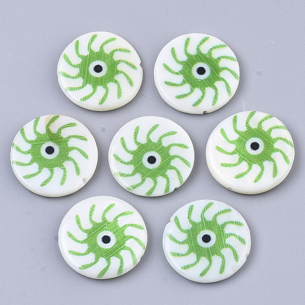 PandaHall Natural Freshwater Shell Beads, Double-side Printed, Flat Round with Evil Eye, Light Green, 18x3mm, Hole: 1mm Freshwater Shell...
PandaHall Natural Freshwater Shell Beads, Double-side Printed, Flat Round with Evil Eye, Light Green, 18x3mm, Hole: 1mm Freshwater Shell...