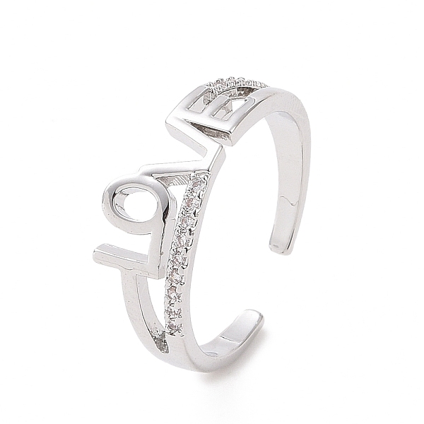 PandaHall Clear Cubic Zirconia Word Love Open Cuff Ring, Brass Jewelry for Valentine's Day, Platinum, Inner Diameter: 16mm Brass+Cubic...
PandaHall Clear Cubic Zirconia Word Love Open Cuff Ring, Brass Jewelry for Valentine's Day, Platinum, Inner Diameter: 16mm Brass+Cubic...