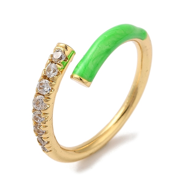 PandaHall Rack Plating Brass Cubic Zirconia Open Cuff Rings for Women, with Enamel, Cadmium Free & Lead Free, Lime Green, Inner Diameter...
PandaHall Rack Plating Brass Cubic Zirconia Open Cuff Rings for Women, with Enamel, Cadmium Free & Lead Free, Lime Green, Inner Diameter...