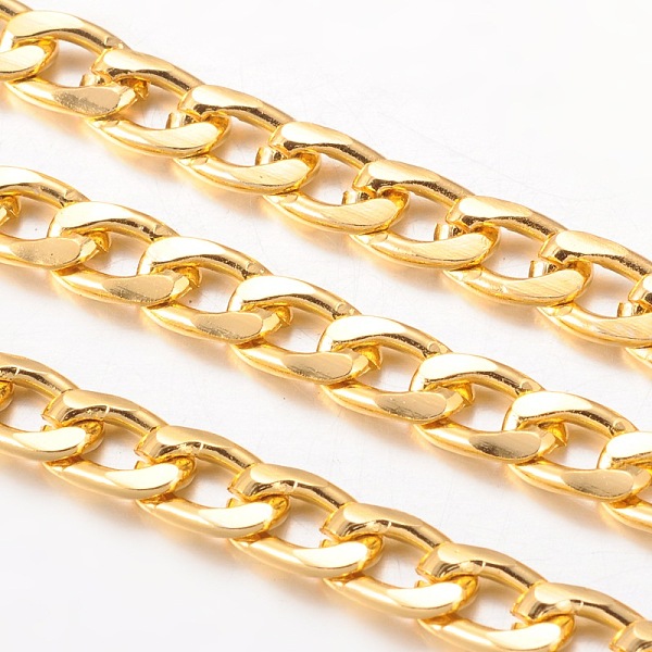 PandaHall Aluminum Twisted Chains Curb Chains, Unwelded, Lead Free and Nickel Free, Oxidated in Gold, Size: about Chain: 12mm long, 7mm wide...
PandaHall Aluminum Twisted Chains Curb Chains, Unwelded, Lead Free and Nickel Free, Oxidated in Gold, Size: about Chain: 12mm long, 7mm wide...