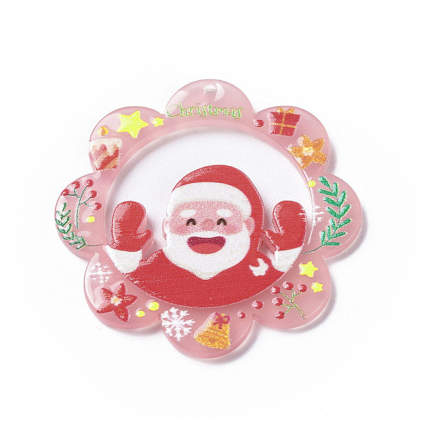 PandaHall Christmas Acrylic Pendants, Flower Charm, Santa Claus, 37.5x37.5x2.5mm, Hole: 1mm Acrylic Santa Claus
PandaHall Christmas Acrylic Pendants, Flower Charm, Santa Claus, 37.5x37.5x2.5mm, Hole: 1mm Acrylic Santa Claus