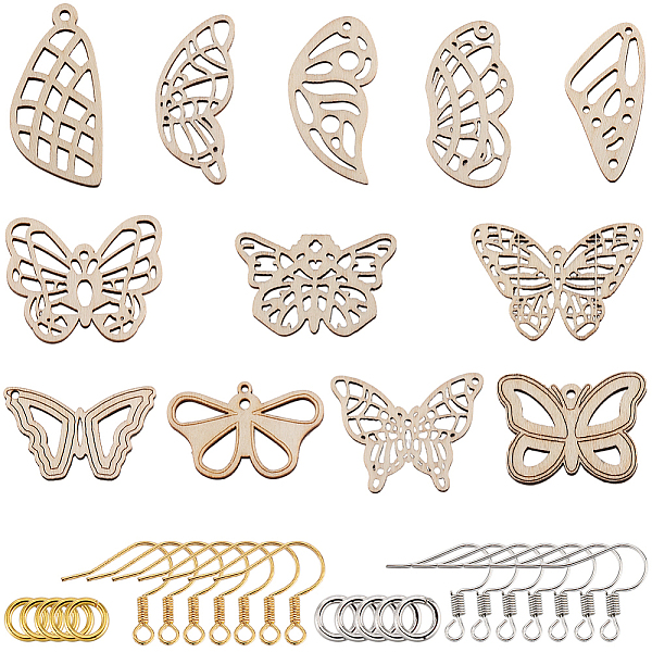 PandaHall SUNNYCLUE 1 Box 24 Sets Butterfly Wing Earrings Making Kit Bohemian Wooden Wing Charm Butterfly Charms Unfinished Natural Wood..., Multicolor
PandaHall SUNNYCLUE 1 Box 24 Sets Butterfly Wing Earrings Making Kit Bohemian Wooden Wing Charm Butterfly Charms Unfinished Natural Wood..., Multicolor