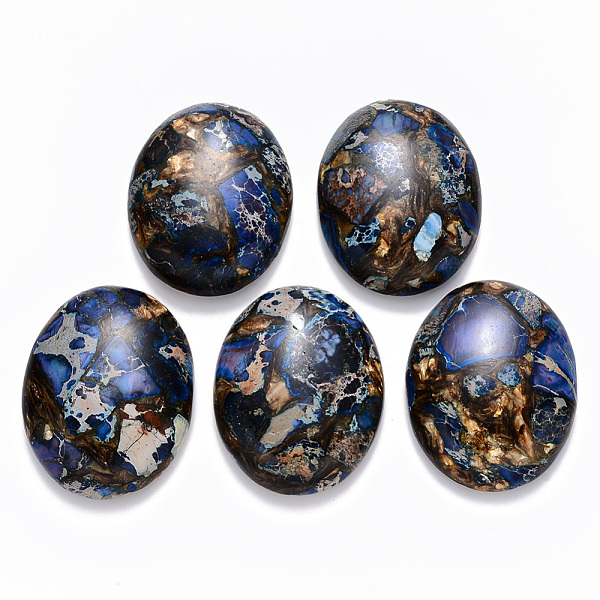 PandaHall Assembled Synthetic Imperial Jasper and Bronzite Cabochons, Dyed, Oval, Blue, 40x30x7.5~8.5mm Imperial Jasper Oval Blue
PandaHall Assembled Synthetic Imperial Jasper and Bronzite Cabochons, Dyed, Oval, Blue, 40x30x7.5~8.5mm Imperial Jasper Oval Blue