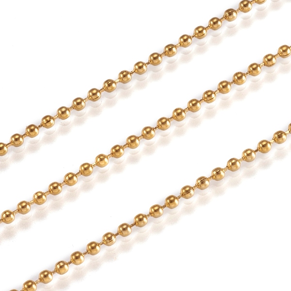 PandaHall Handmade Ion Plating(IP) 304 Stainless Steel Ball Chains, with Spool, Golden, 1.5mm, about 10m/roll(10.936yards/roll) 304...
PandaHall Handmade Ion Plating(IP) 304 Stainless Steel Ball Chains, with Spool, Golden, 1.5mm, about 10m/roll(10.936yards/roll) 304...