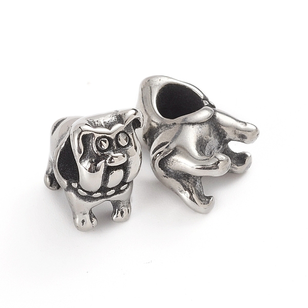 PandaHall 304 Stainless Steel European Beads, Large Hole Beads, Bulldog, Antique Silver, 14x9x12.2mm, Hole: 5mm 304 Stainless Steel Dog
PandaHall 304 Stainless Steel European Beads, Large Hole Beads, Bulldog, Antique Silver, 14x9x12.2mm, Hole: 5mm 304 Stainless Steel Dog