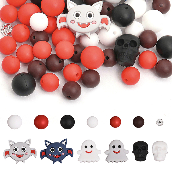 PandaHall CHGCRAFT DIY Beads Jewelry Making Finding Kit for Halloween, Inculidng Silicone & Brass Rhinestone Beads, Round & Ghost & Skull..., Multicolor
PandaHall CHGCRAFT DIY Beads Jewelry Making Finding Kit for Halloween, Inculidng Silicone & Brass Rhinestone Beads, Round & Ghost & Skull..., Multicolor