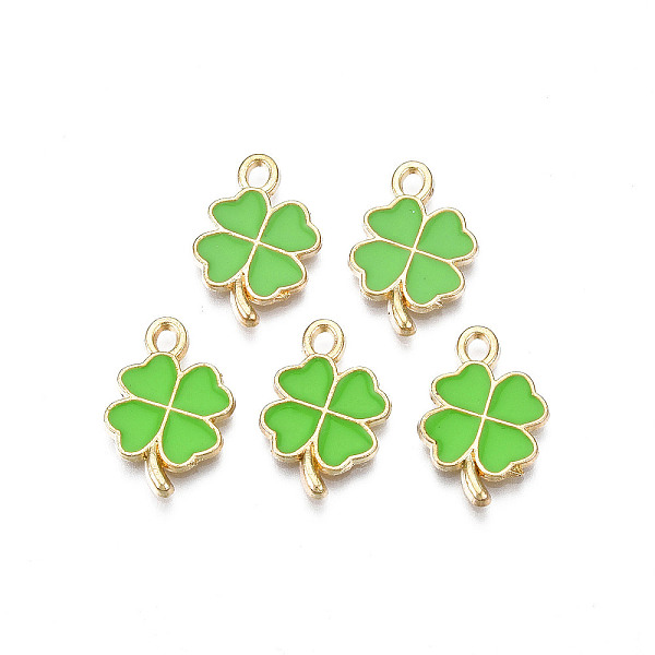 PandaHall Rack Plating Alloy Enamel Pendants, Cadmium Free & Nickel Free & Lead Free, Clover, Light Gold, Lime Green, 19x13x1.5mm, Hole...
PandaHall Rack Plating Alloy Enamel Pendants, Cadmium Free & Nickel Free & Lead Free, Clover, Light Gold, Lime Green, 19x13x1.5mm, Hole...