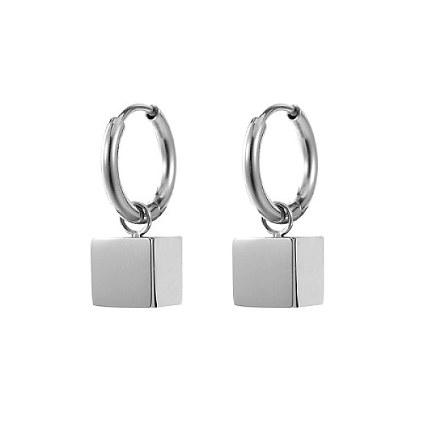 PandaHall 304 Stainless Steel Dangle Hoop Earrings, Stainless Steel Color, Cube, 22.6x8mm 304 Stainless Steel Cube
PandaHall 304 Stainless Steel Dangle Hoop Earrings, Stainless Steel Color, Cube, 22.6x8mm 304 Stainless Steel Cube