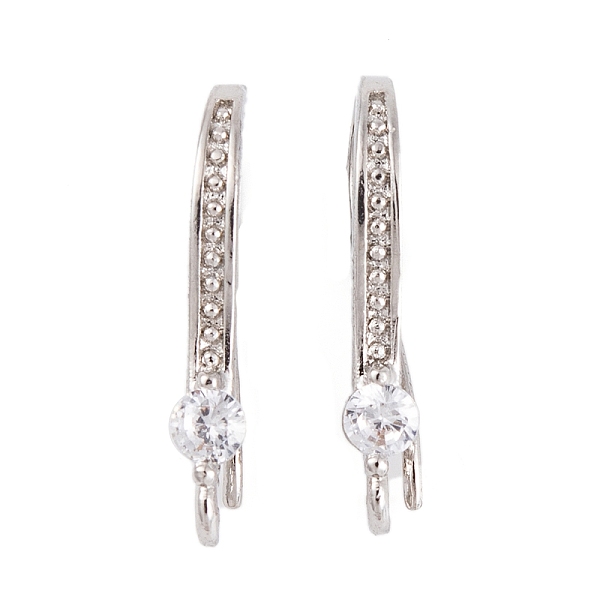 PandaHall Rack Plating Brass Cubic Zirconia Earring Hooks, Cadmium Free & Lead Free, Long-Lasting Plated, Platinum, 19x3mm, Hole: 1.5mm, Pin..., Clear
PandaHall Rack Plating Brass Cubic Zirconia Earring Hooks, Cadmium Free & Lead Free, Long-Lasting Plated, Platinum, 19x3mm, Hole: 1.5mm, Pin..., Clear