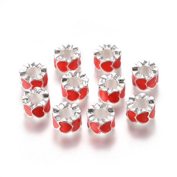 PandaHall Alloy Enamel European Beads, Large Hole Beads, Column, Silver Color Plated, Red, 10x6mm, Hole: 5mm Alloy+Enamel Column Red
PandaHall Alloy Enamel European Beads, Large Hole Beads, Column, Silver Color Plated, Red, 10x6mm, Hole: 5mm Alloy+Enamel Column Red