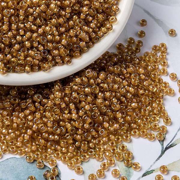PandaHall MIYUKI Round Rocailles Beads, Japanese Seed Beads, 8/0, (RR3733) Sparkling Apricot Lined Light Topaz AB, 3mm, Hole: 1mm, about..., Brown
PandaHall MIYUKI Round Rocailles Beads, Japanese Seed Beads, 8/0, (RR3733) Sparkling Apricot Lined Light Topaz AB, 3mm, Hole: 1mm, about..., Brown