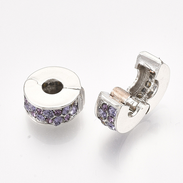 PandaHall Brass European Clasps, Large Hole Beads, with Rhinestone, Flat Round, Platinum, Tanzanite, 11x5.5mm, Hole: 4mm Brass Flat Round..., Purple
PandaHall Brass European Clasps, Large Hole Beads, with Rhinestone, Flat Round, Platinum, Tanzanite, 11x5.5mm, Hole: 4mm Brass Flat Round..., Purple